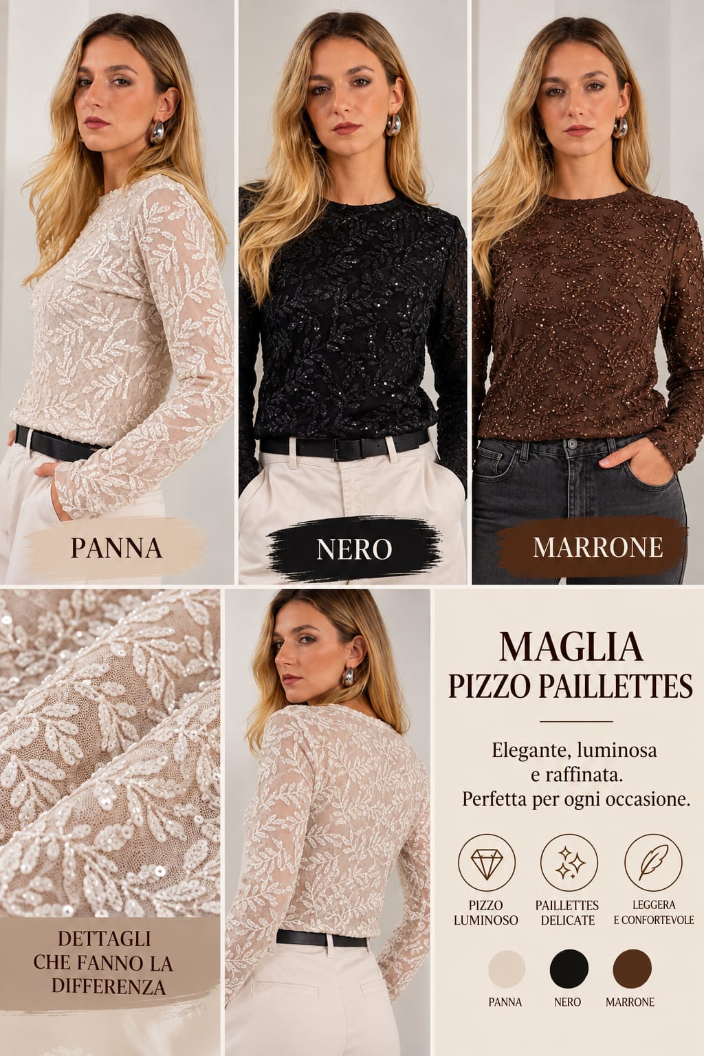 Maglia Pizzo Paillettes