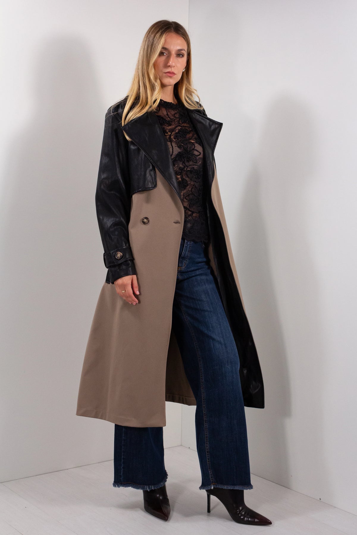 Trench+ecopelle Bicolore