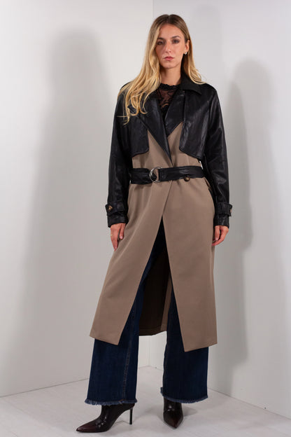 Trench+ecopelle Bicolore